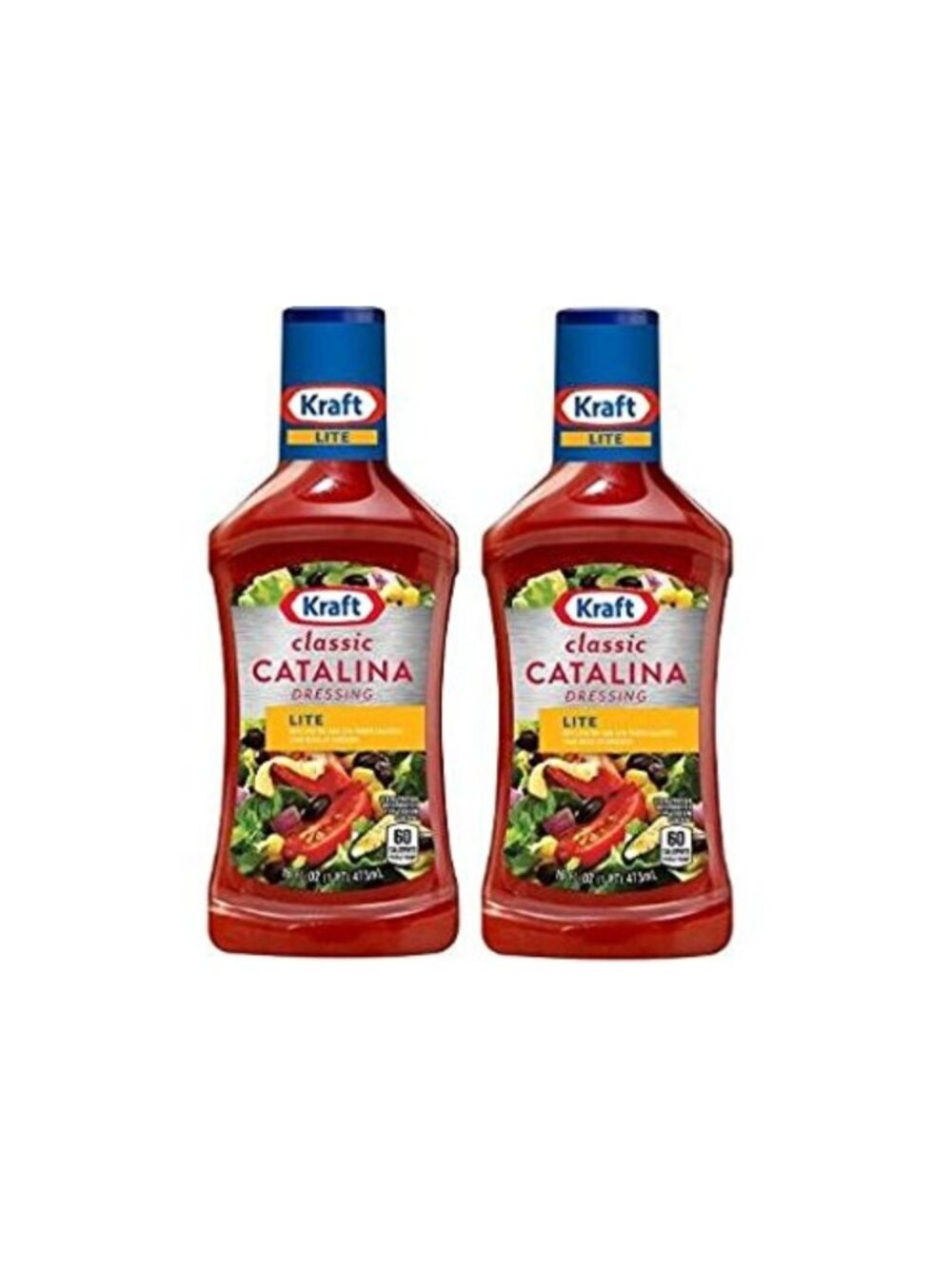 Classic Lite Catalina Dressing - Pack of 2, 16 oz Bottles, Low-Calorie Salad